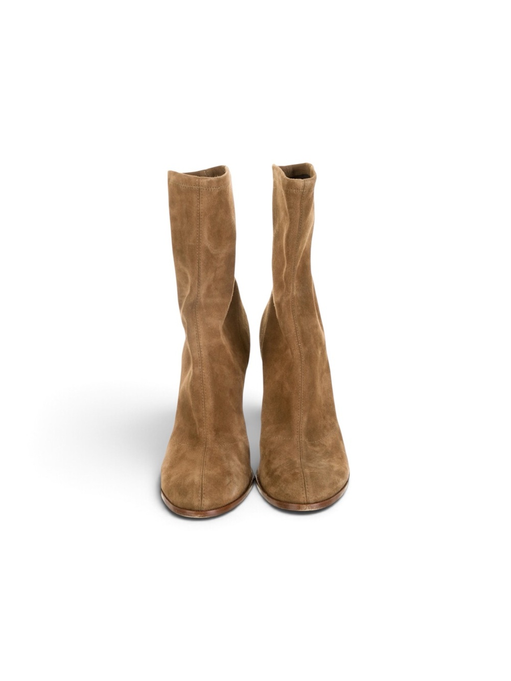 Alexander Wang Tan Suede Mid-Calf Sock Boots